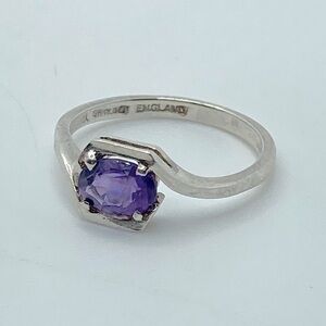 𝅺vintage Sterling Silver Purple Cz Ring Sz 6